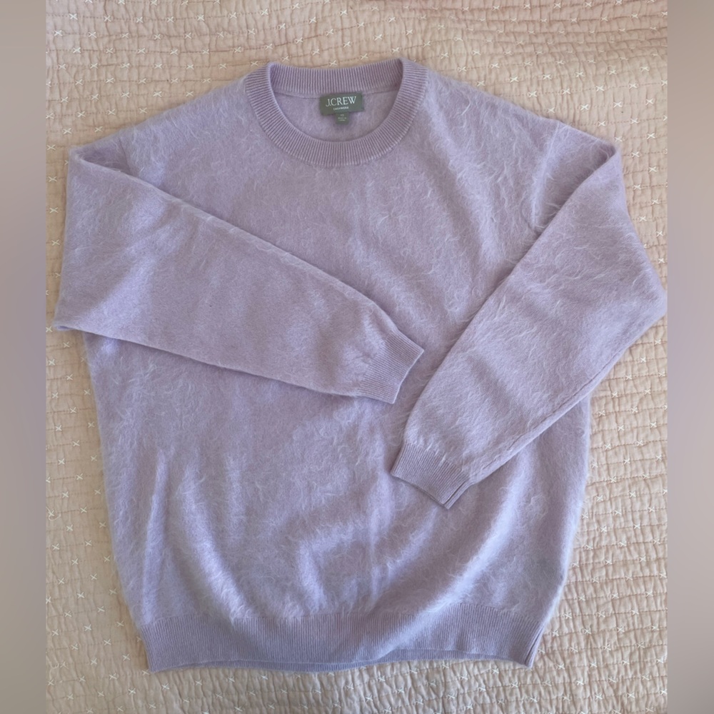 J Crew Brushed Cashmere Crew-Neck Boyfriend Sweater